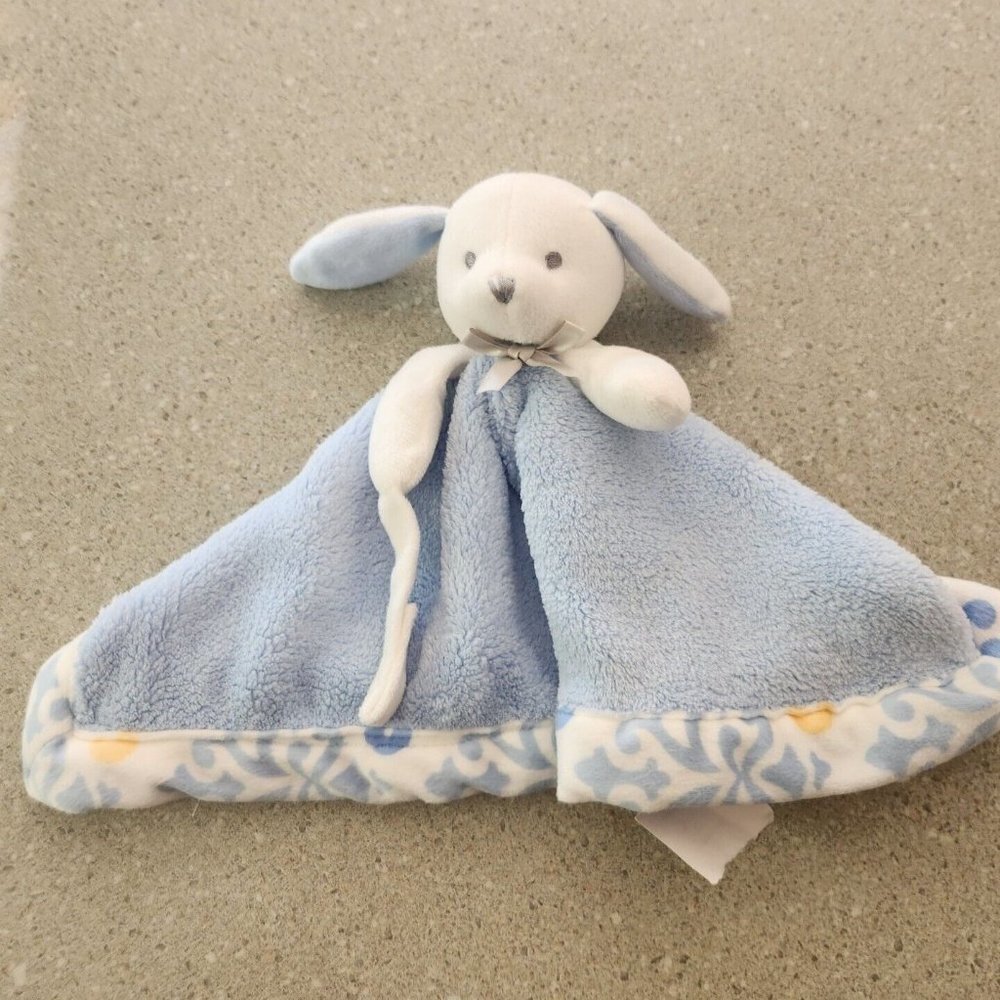 Blankets & Beyond Blue White Dog Puppy Blankie Lovey New - Picture 5 of 7